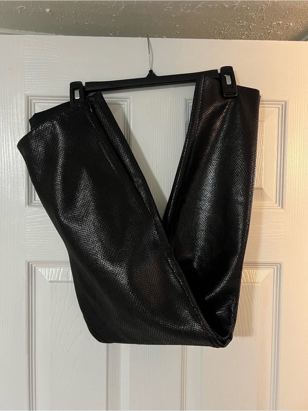 Zara Black Faux Snakeskin legging Trousers